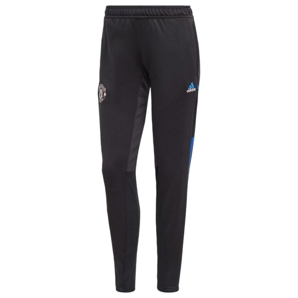 Adidas Womens/Ladies Manchester United FC Tapered Tracksuit Bottoms / Black/Blue
